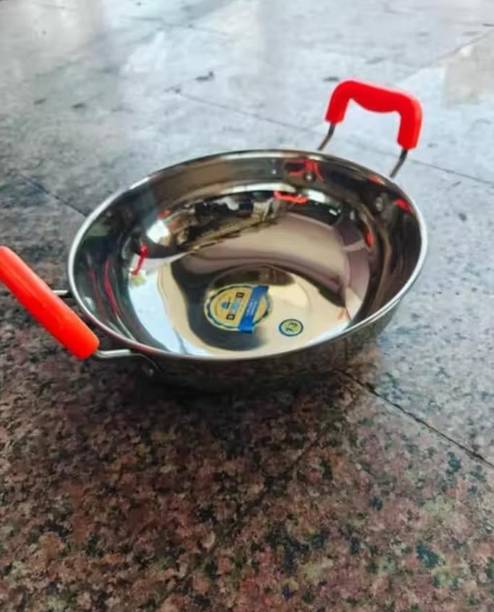 AARIDHYA Copper Bottom Kadhai 3 Liter Stainless Steel Cooking Kadai Kadhai 22 cm diameter with Lid 1.8 L capacity