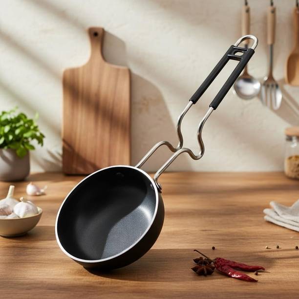 Koilakh Devi Enterprises Iron Dal Fry Tadka Pan with Heat-Resistant Handle Tadka Pan 11 cm diameter 0.3 L capacity