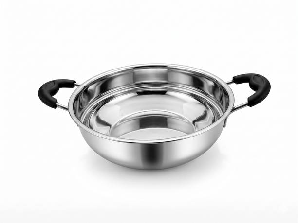 Flipkart SmartBuy Heavy Gauge Stainless Steel Kadhai Gas and Induction Compatibility Kadhai 22 cm diameter 2 L capacity