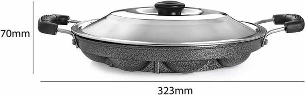 JIREH EXIM APP-6780 Paniarakkal Pan 24 cm diameter with Lid 2 L capacity