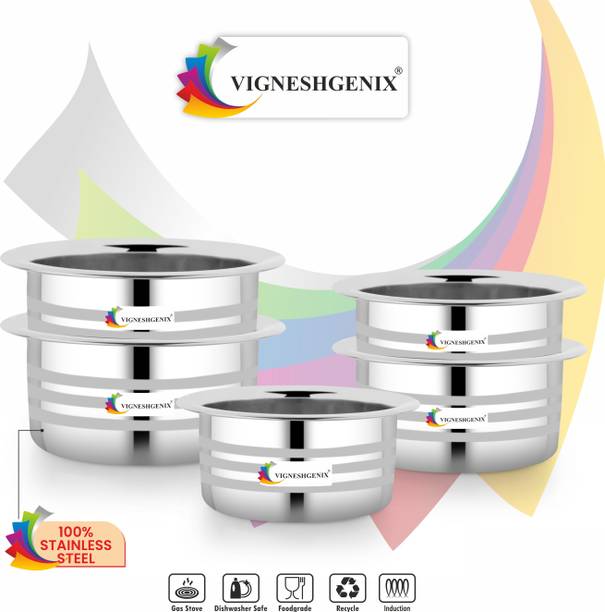 VIGSHRISE Pack of 5 Stainless Steel Dinner Set