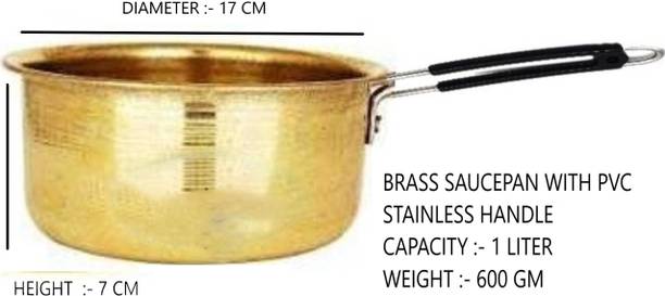 VPSK heavy pure brass saucepan/pot specially formaking tea /boiling water(dia :-17cm) Sauce Pan 17 cm diameter 1 L capacity