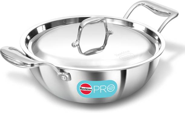 Hawkins Pro Deep-Fry Pan (PSK25S) Kadhai 22 cm diameter with Lid 2.5 L capacity