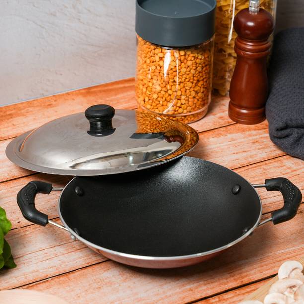 Supreme Cookware Non Stick Appachatty 200 with SS Lid Appachatty with Lid 0.5 L capacity 20 cm diameter