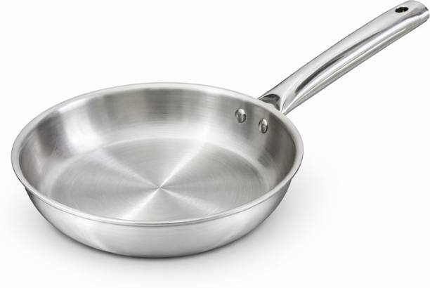 AE Maharani Triply Stainless Steel Frypan Fry Pan 22 cm diameter with Lid 1 L capacity