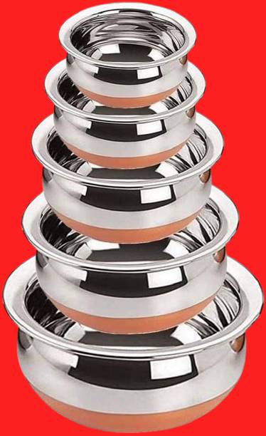 forsel Stainless Steel Copper Base Handi Set for Multipurpose Food Service Handi 4 L