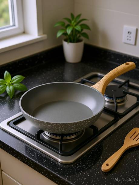 BERGNER Naturally Ceramic Forged Aluminium Non-Stick Frying pan | Less Oil Use | Fry Pan 24 cm diameter 1.2 L capacity