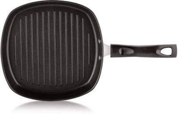 Swarambh Square Grill Pan , Sandwich Grill Pan, Kebab Grill Pan, Multipurpose Pan, Hammertone Grill Pan 23 cm diameter 1 L capacity