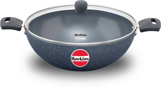 Hawkins Ceramic Deep , Granite (ICK50G) Kadhai 30 cm diameter with Lid 5 L capacity