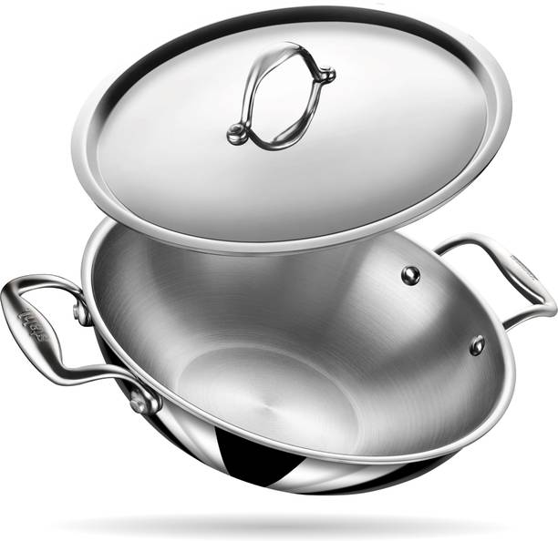 Stahl Artisan Triply Stainless Steel 26 cm ढक्कन के साथ