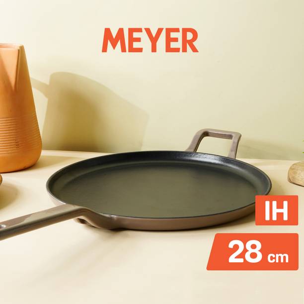 Meyer Enamel Cast Iron Flat Dosa Tawa, 28cm, Grey 20 cm डायमीटर