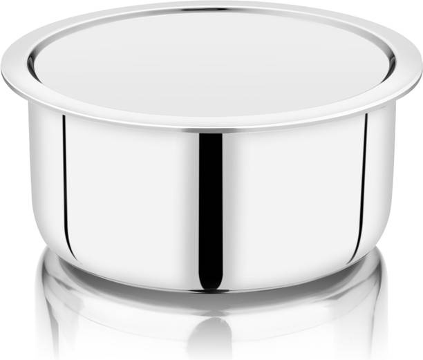 NIRLON Smart Triply Stainless Steel Tope / Patila with Stainless Steel Lid 16cm Taper Fry Pan 16 cm diameter with Lid 1.6 L capacity
