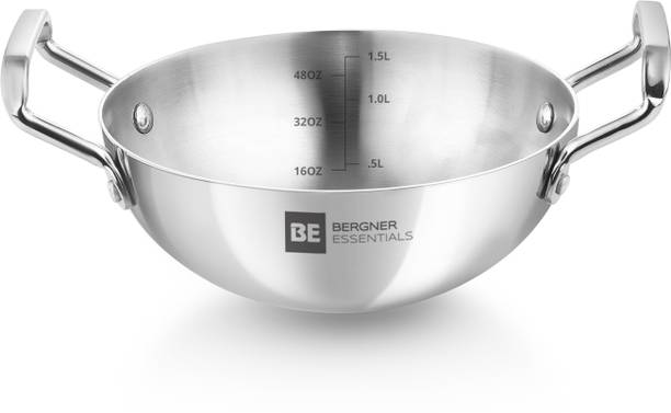 BERGNER BE Bergner Essentials Triply Induction Bottom Kadhai 20 cm diameter 1.5 L capacity