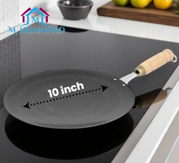M KHARAVAD Iron tawa wooden handle Tawa 25 cm diameter