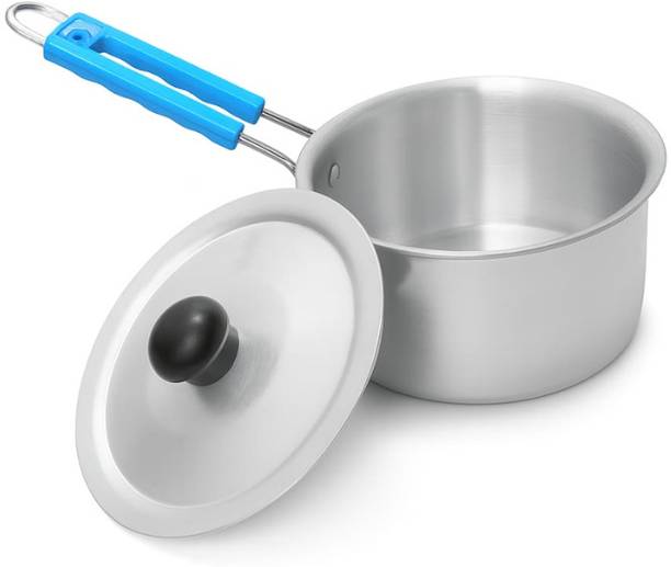 Maya Premium Aluminium Saucepan with Heat-Resistant Handle Sauce Pan 37 cm diameter with Lid 3 L capacity