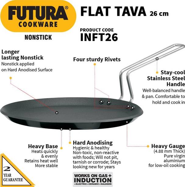 Hawkins Futura Flat (INFT26) Tawa 26 cm diameter