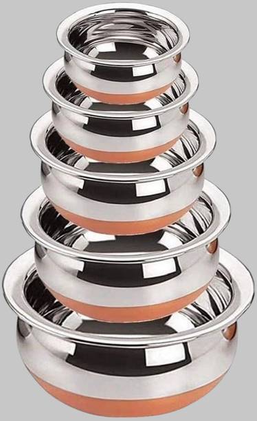 forsel Copper Bottom Stainless Steel Handi Set for Everyday Kitchen Needs Handi 4 L