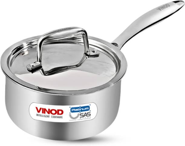 VINOD Platinum Triply Stainless Steel Saucepan with Stainless Ste