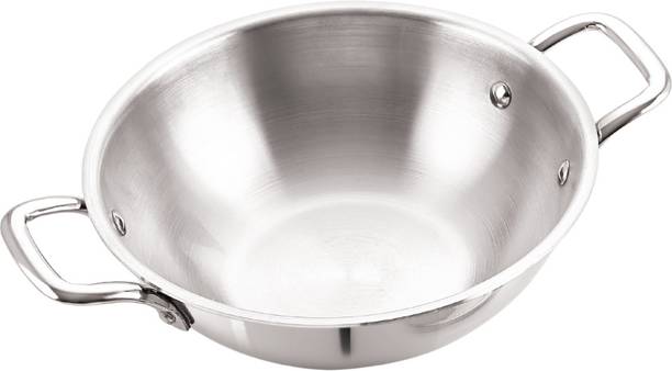 iVBOX ® Platina Triply Kadai Stainless-Steel 22 cm