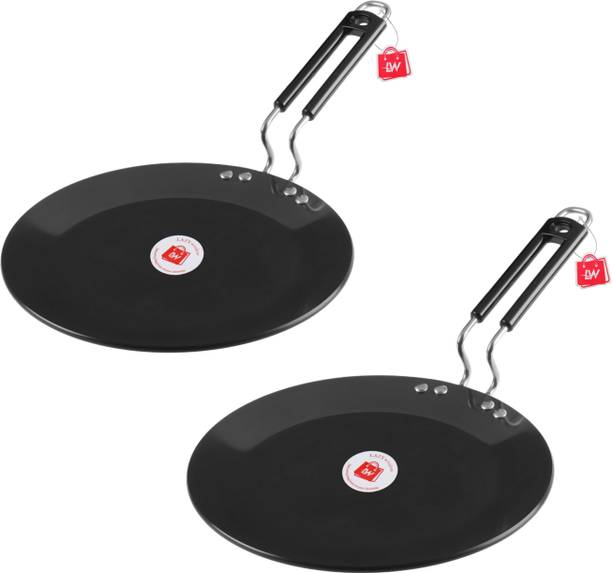 LAZYwindow Superior Quality Hard Anodized Roti Tawa (Black) | Inducton Base Tawa 25 cm diameter
