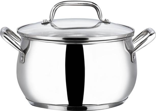 VINOD Stainless Steel Almaty Saucepot with Glass lid Po...