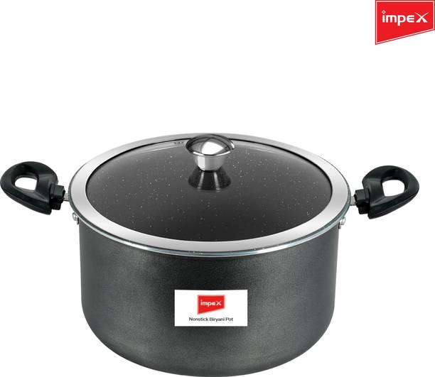 IMPEX Nonstick Biriyani pot Sauce Pan 30 cm diameter with Lid 10 L capacity