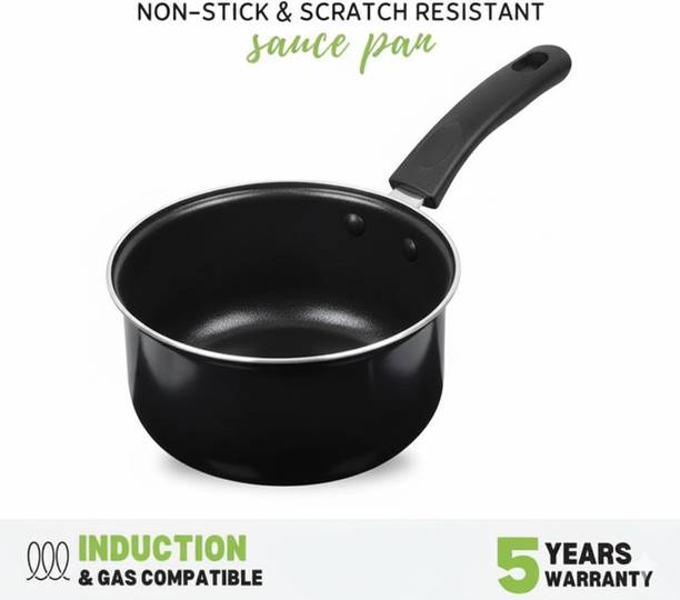 SIWAAN Siwaan Black Pan for Daily Cooking – 2L Sauce Pan 16 cm diameter 2 L capacity