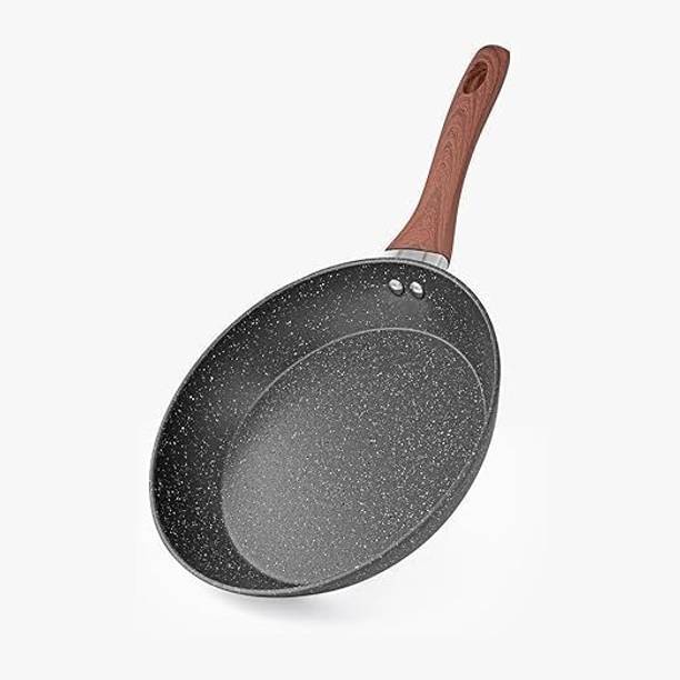 PLUSESTORE Granite Stone Coated Fry Pan | Scratch Resistant & Easy Clean Pot 15 cm diameter 1 L capacity
