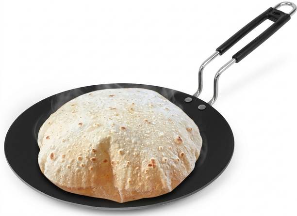 EKANSTORES Pure Iron Roti Tawa with Strong SS Wire Handle Tawa 25 cm diameter