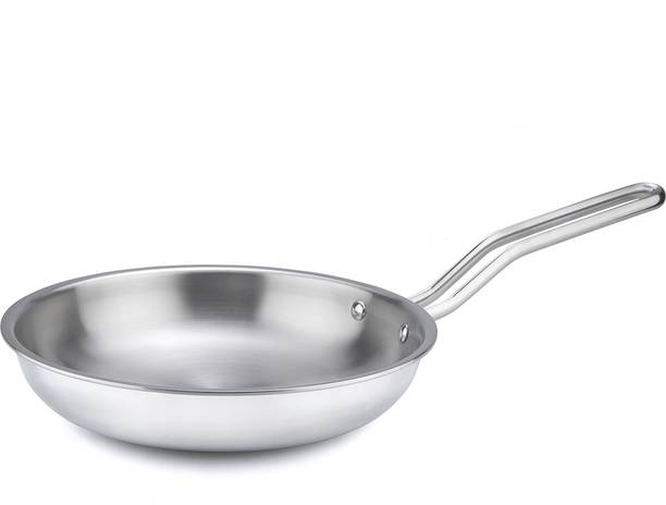 Home-pro Triply Stainless Steel Fry Pan Without Lid (Triply, Induction Bottom) Tadka Pan 22 cm diameter 1.5 L capacity