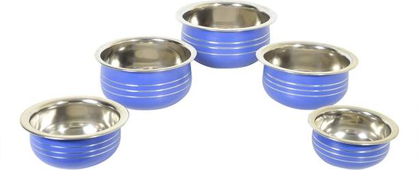 Redific Biryani Handi Set Stainless Steel handi urli Serving Bowls Utensil Cookware Set Handi 4.7 L