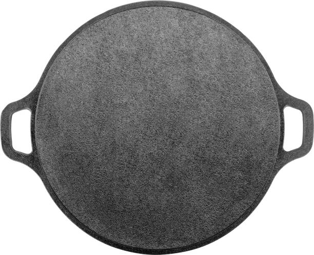 OMORTEX Dosa Tawa 12 Inch Pre-Seasoned Cast Iron Skille...