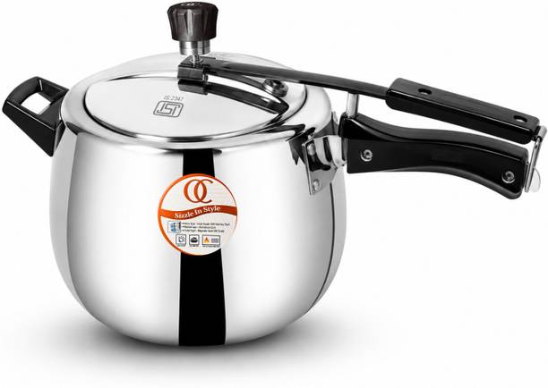Omichef Omichef Triply Stainless Steel Pressure Cooker | 3 Litre | ISI Certified Pot 34.5 cm, 19.5 cm diameter 3 L capacity with Lid