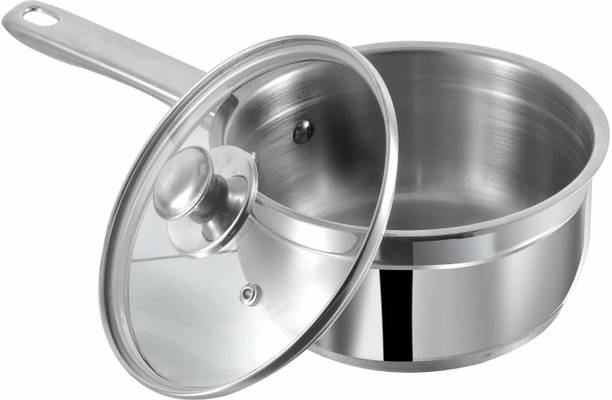 VINOD Stainless Steel Two Tone Saucepan with Glass Lid Sauce Pan 20 cm diameter with Lid 3 L capacity