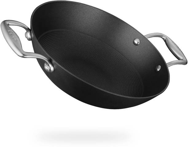 Stahl Blacksmith Hybrid Enamelled Cast Iron Kadhai 24 cm diameter with Lid 2.2 L capacity