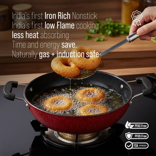 Dozy Large 3L Non-Stick Kadhai,. Kadhai 28 cm diameter 3 L capacity
