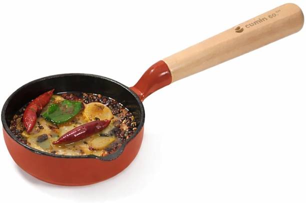 CUMIN CO. CUMIN CO. Cast Iron Tadka Pan | 10cm| Induction Base Cookware | Rust Tadka Pan 10 cm diameter 0.25 L capacity