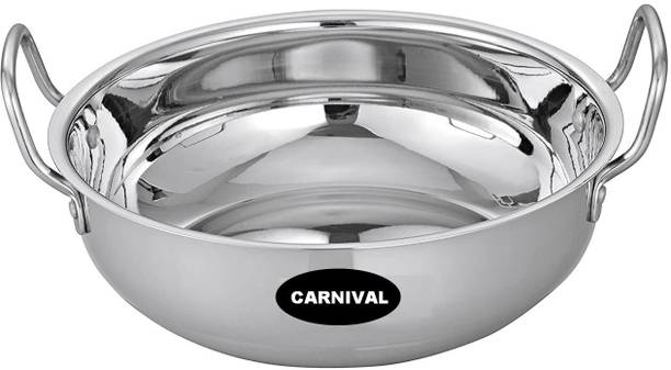 CARNIVAL Stainless Steel Kadhai/Cookware Kadhai Without Lid for Cooking Kadhai 26 cm diameter 3.4 L capacity