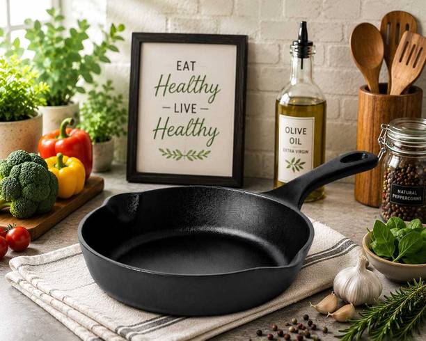 forsel Fast Heating Heavy Duty Cast Iron Fry Pan for Daily Kitchen Use Tawa 22 cm diameter