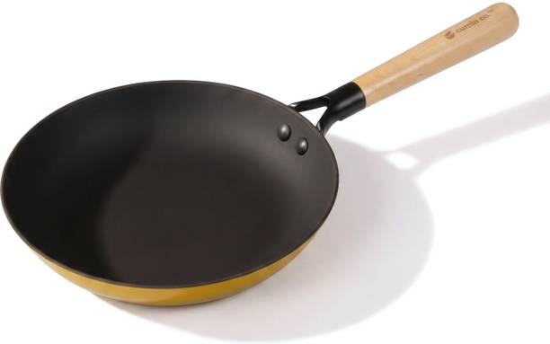 CUMIN CO. CUMIN CO. LITE Cast Iron Fry Pan | 24 cm| Induction Base Cookware | Mustard Fry Pan 24 cm diameter 1.5 L capacity