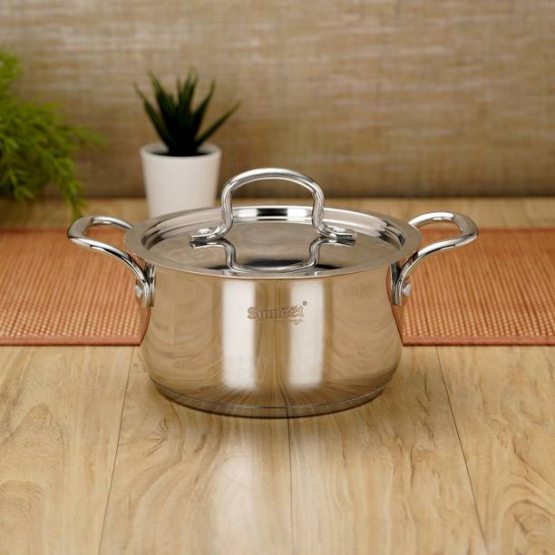 Sumeet Stainless Steel Induction Bottom Casserole with S.S Lid 1.75 L ढक्कन के साथ