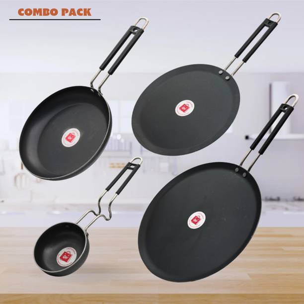 LAZYwindow Premium Quality Pack of 4 Fry Pan 20 cm diameter 0.75 L capacity
