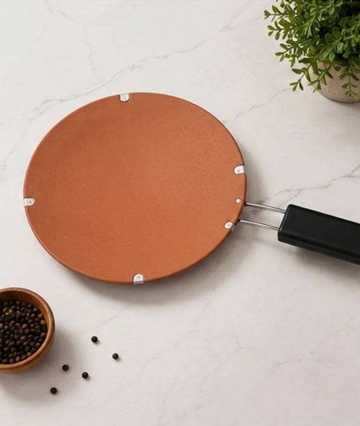 SHILPKAAR Mitti Ka Tawa | Clay Tawa for Roti with Stand Tawa 5 cm diameter with Lid