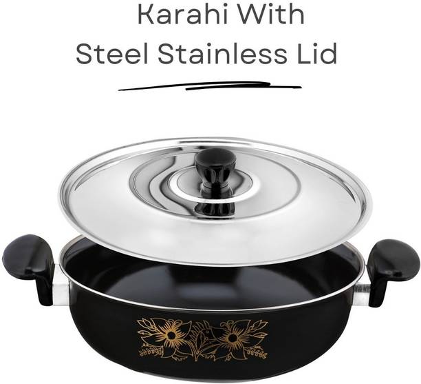 Kashvi Best Kadhai with lid combo 26 cm ढक्कन के साथ