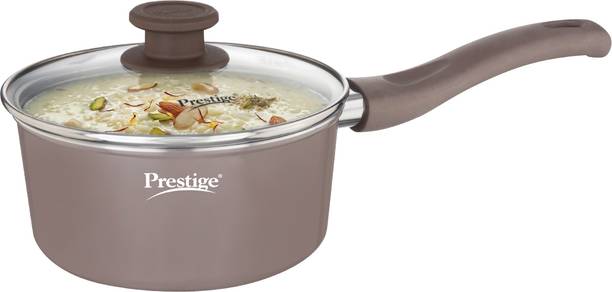 Prestige Ceraglide Duo Ceramic Coating|High Heating|Cool Touch Handle Sauce Pan 16 cm diameter with Lid 1.4 L capacity