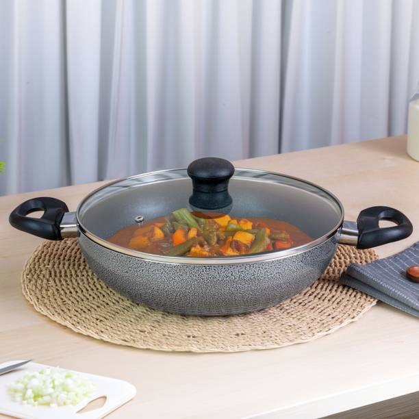 Kreme DELUXE 3mm 260mm Kadhai 26 cm diameter with Lid 3.5 L capacity