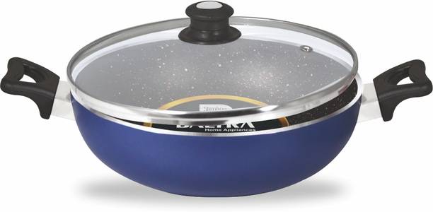 Baltra induction base non stick kadhai 22CM Ltr (Blue) Kadhai 22 cm diameter with Lid 1.9 L capacity