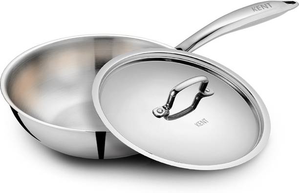 KENT Triply SS Kadai Wok Set with Lid 1.1 L capacity 18 cm diameter