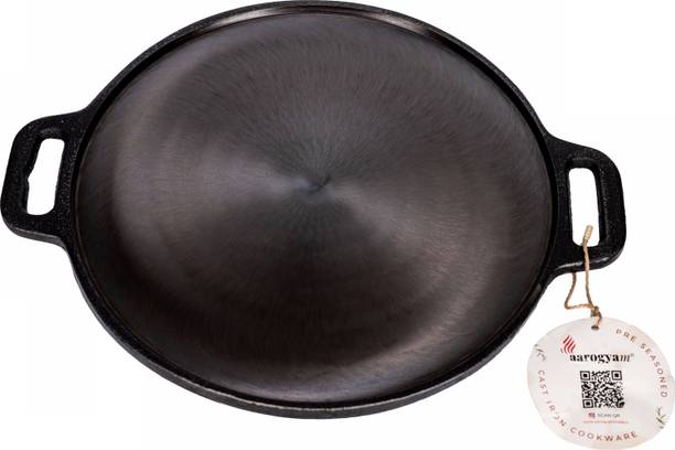 Aarogyam Pre-seasoned Cast Iron Double Handle Tawa, 12 ...