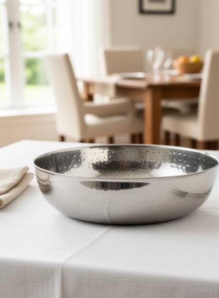 kitronics Stainless Steel Hammered Tasla / Kadhai (without handle) (1500 ML ) Kadhai 19 cm diameter 1.5 L capacity